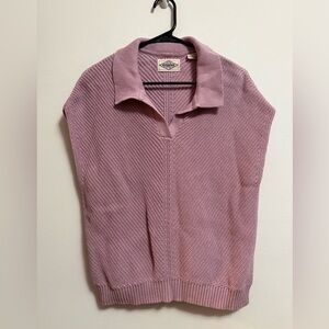 Weatherproof Mauve Knit Collared Top